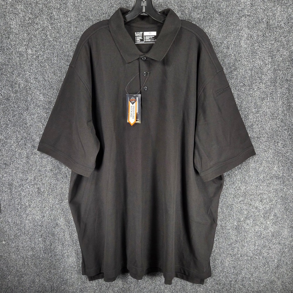 5.11 Tactical Utility S/S Polo Tall Mens 3XL Black Cotton Blend  NWT